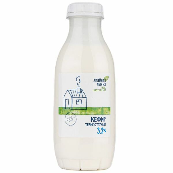 Кефир термостатный 3.2% Зелёная Линия, 450мл