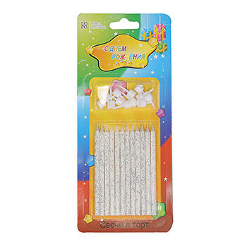 Свечи для торта Kr 5х90мм упк 12 шт Китай