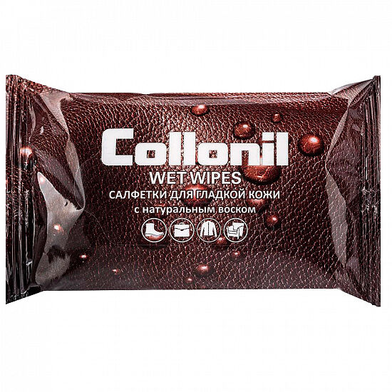 Салфетки влажные Collonil № 15 для ухода за кожей с натуральным воском Германия