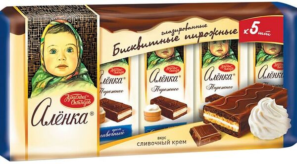 Пирожное Аленка бисквитное вкус Сливочный крем 5шт*40г