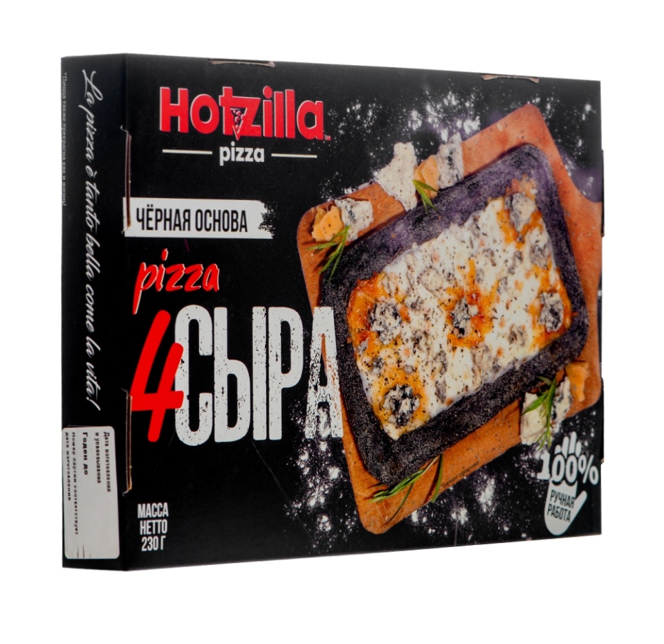 

Пицца Hotzilla 4 сыра на черном парбейке 230г Россия