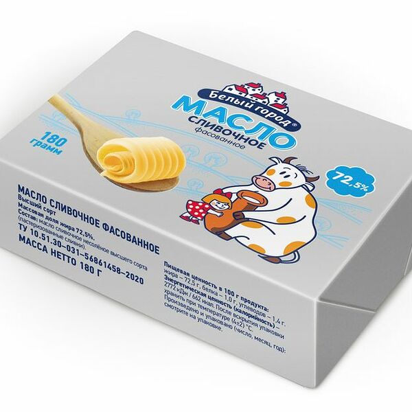 Сливочное масло Белый Город Крестьянское, 72.5%