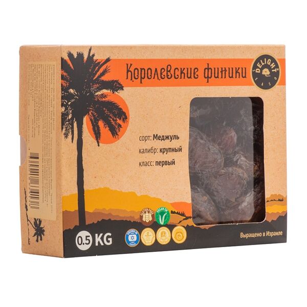 Финики Delight Season Королевские Меджуль сушеные с косточкой, 500 г