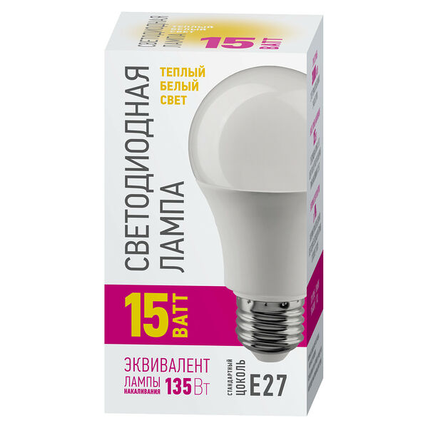 Лампа светодиодная Онлайт Promo, теплый свет, Е27, 15 Вт