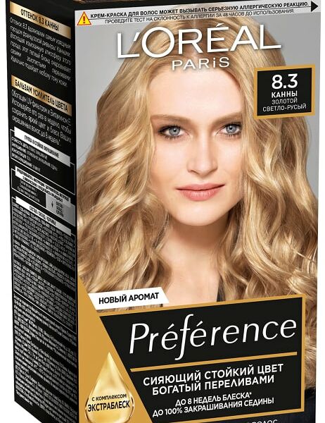 Крем-краска для волос Loreal Paris Preference 8.3 Канны
