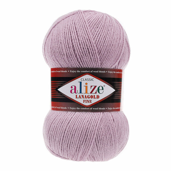Пряжа ALIZE 'Lanagold fine' 100 гр. 390м (49%шерсть, 51% акрил)(505 пепельно-сиреневый)