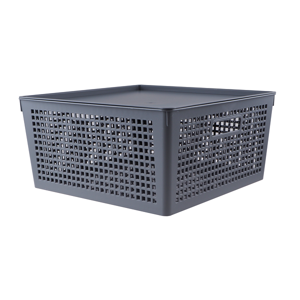 Корзинка Полимербыт Traymix коричневая с крышкой