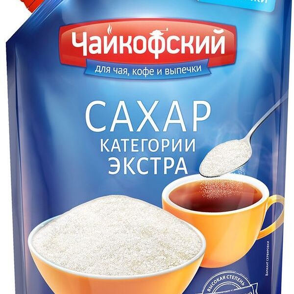 Сахар Чайкофский белый кристаллический свекловичный категории экстра, 750г