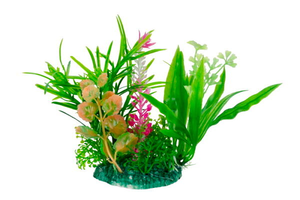 HOMEFISH Альпиния растение для аквариума пластиковое с грузом 11см