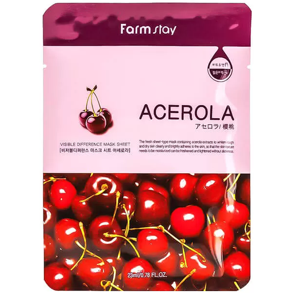 Маска тканевая FarmStay с экстрактом ацеролы 23 мл