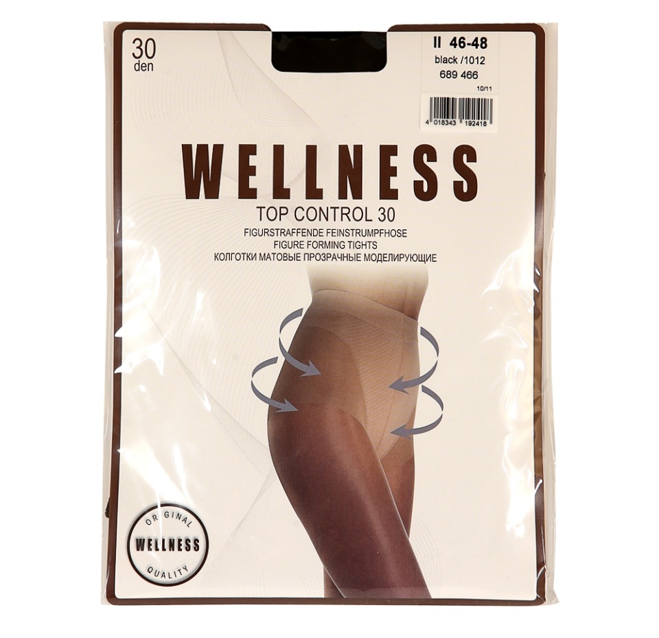 

Колготки Wellness top control цвет 1012/черный 30 den, размер 2
