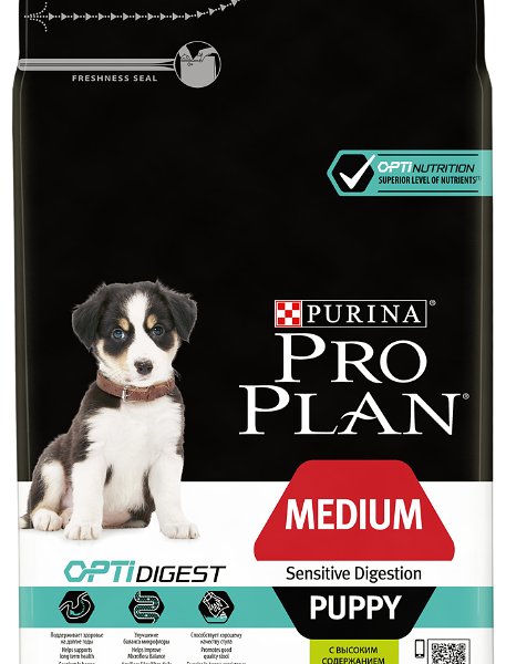 Корм для щенков Purina Pro Plan Optidigest ягненок с рисом (для средних пород)