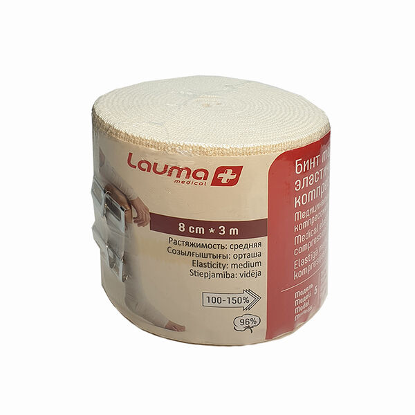 Бинт эластичный Lauma средней растяжимости 8 см х 3 м