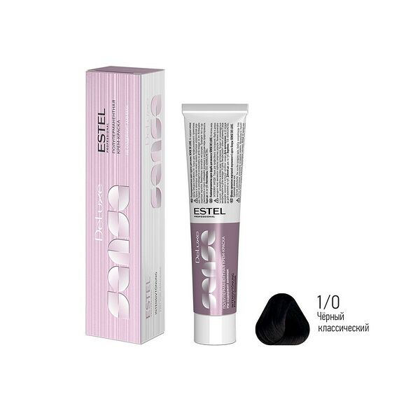 Полуперманентная крем-краска для волос Estel De Luxe Sense 1/0 Черный классический