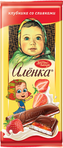 

Шоколад молочный Алёнка с начинкой Клубника со сливками 87 г