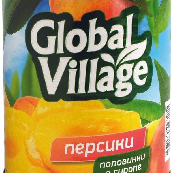 Персики Global Village половинки в сиропе 820г