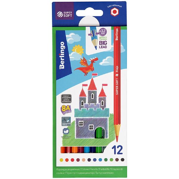 Карандаши цветные Замки 12цв. SS00112 Berlingo