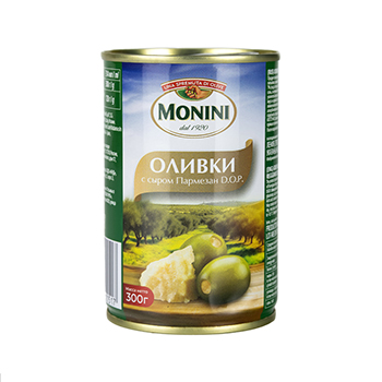 

Оливки Monini зеленые с сыром Пармезан 300 г
