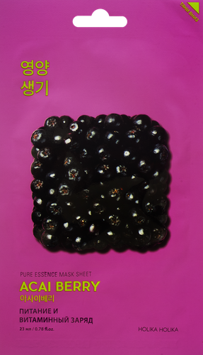 

Маска для лица HOLIKA HOLIKA Pure Essence Mask Sheet Acai Berry тканевая, 27г