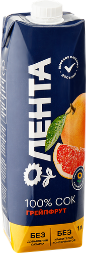 Сок Лента грейпфрутовый 1 л