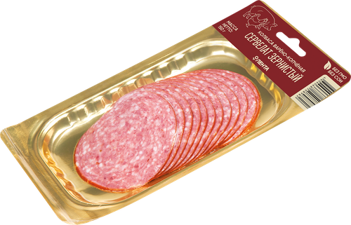 

Колбаса копчено-вареная ЛЕНТА Сервелат Зернистый, нарезка