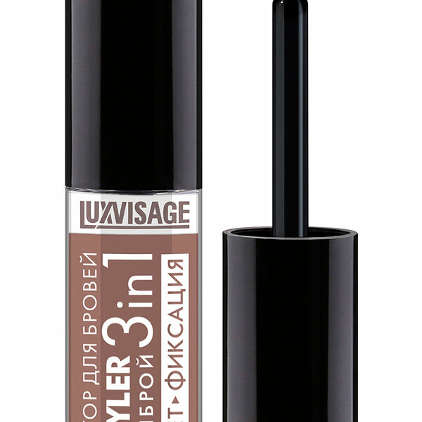Гель-корректор для бровей с микрофиброй LuxVisage Brow Styler 3в1 т.3 Мокаччино 6 г