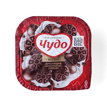 Йогурт Чудо Шоколадный соблазн с хрустящими насыпками, 3%, 105г