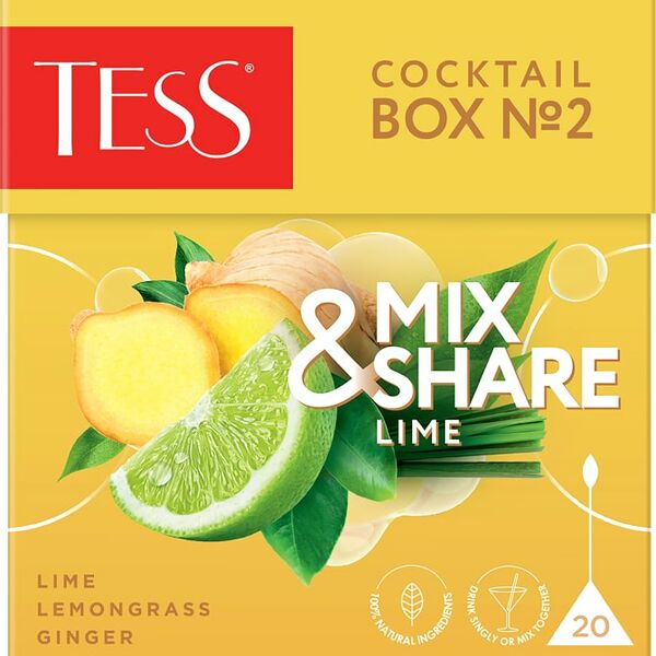 Напиток чайный Tess Коктейль Бокс №2 лайм 20*1.5г