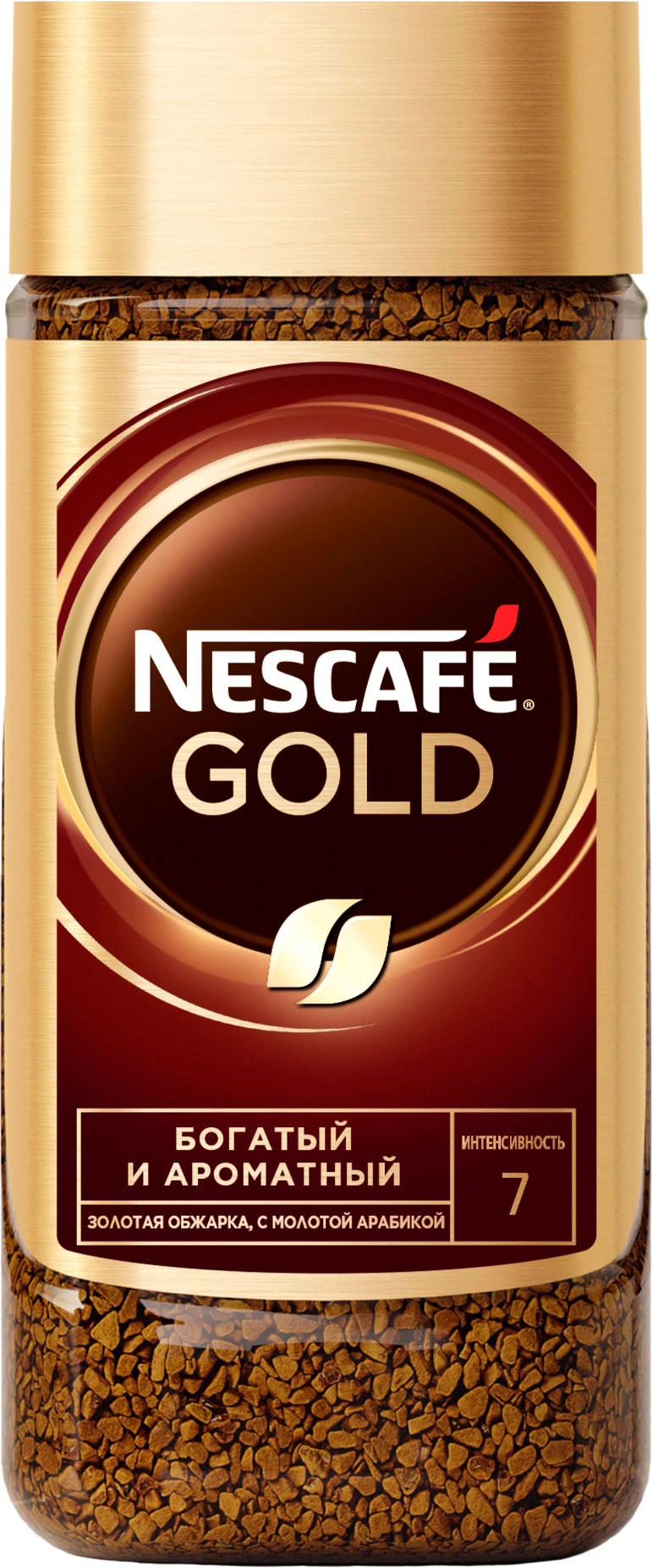 

Кофе молотый в растворимом Nescafe Gold