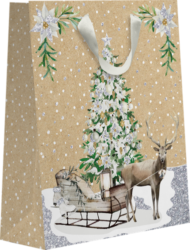 

Пакет подарочный Крафт с тиснением Арт. KLT-1 32x26.5x12.5 см