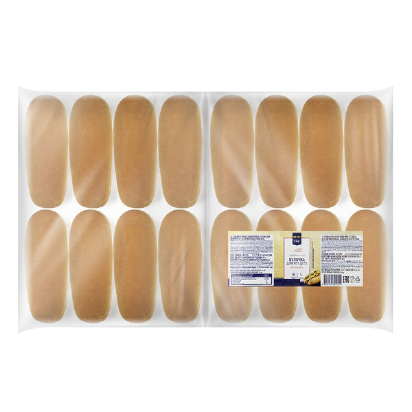 Булочка для хот-дога 165 мм, 16 шт x 63 г ТМ Metro Chef