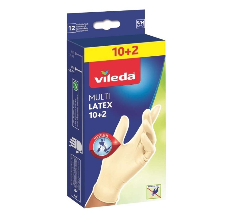 

Перчатки одноразовые, Vileda, 10+2 шт., размер S/M, Малайзия