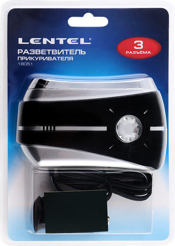 Разветвитель прикуривателя LENTEL 3 розетки Арт. 18051