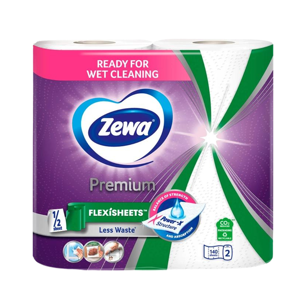 Полотенца Zewa Premium бумажные Flexisheets белые двухслойные 2 шт