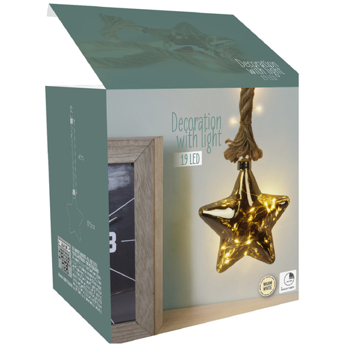 

Светильник KOOPMAN Звезда медная 10 led на джутовой веревке 15см