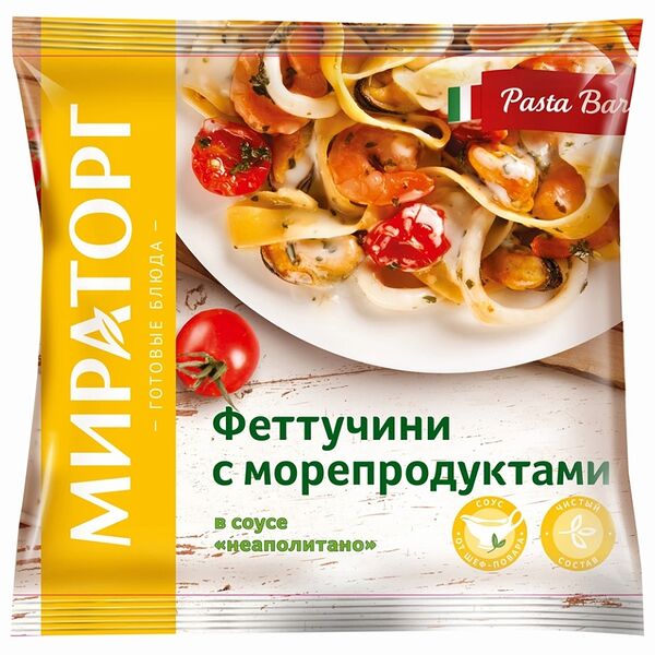 Феттучини с морепродуктами Мираторг Vитамин в соусе Неаполитано 400 г