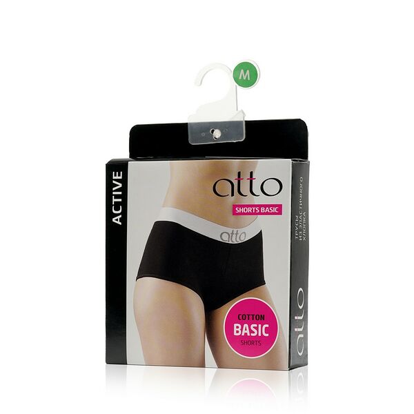 Женские трусы Atto Basic boyshort, черные, M