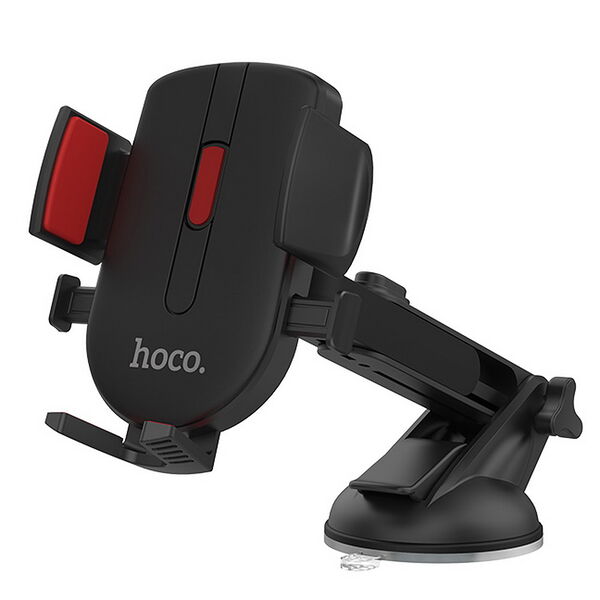 Автодержатель Hoco CAD01 на присоске телескоп чёрный