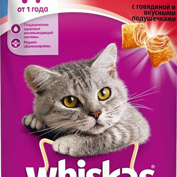 Корм для кошек Whiskas с говядиной