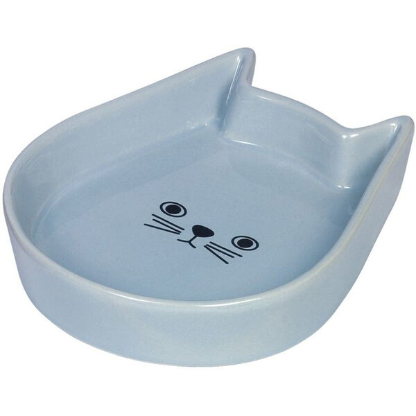 Миска 13x16x3см керамика KITTY FACE голубая NOBBY