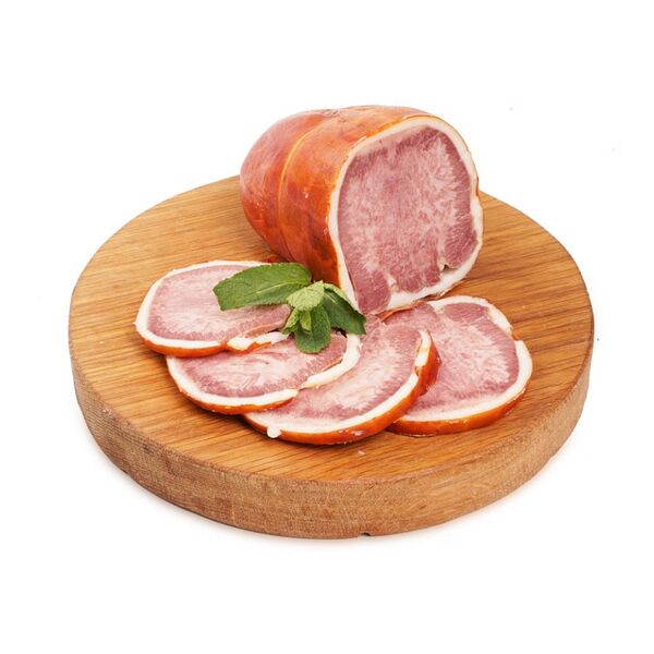 Язык говяжий в шпике копчено-вареный 