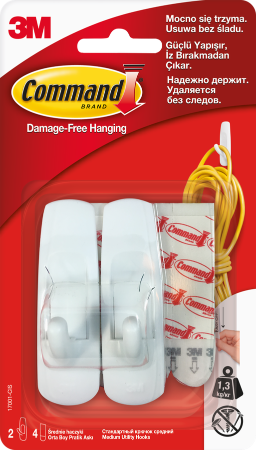 

Крючок Command 17001 средний легкоудаляемый 2 шт.