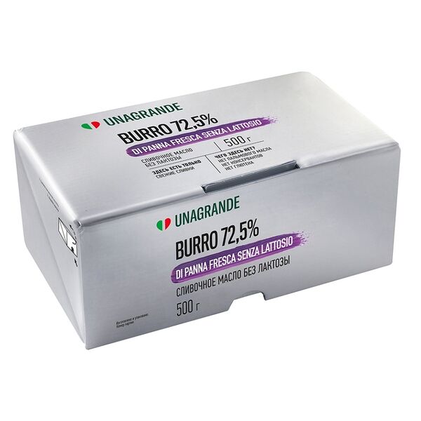 Масло сладко-сливочное без лактозы Крестьянское 72,5%, Unagrande