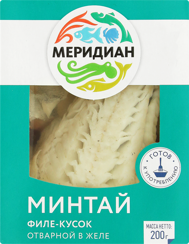 

Минтай отварной МЕРИДИАН в желе, филе, 200г