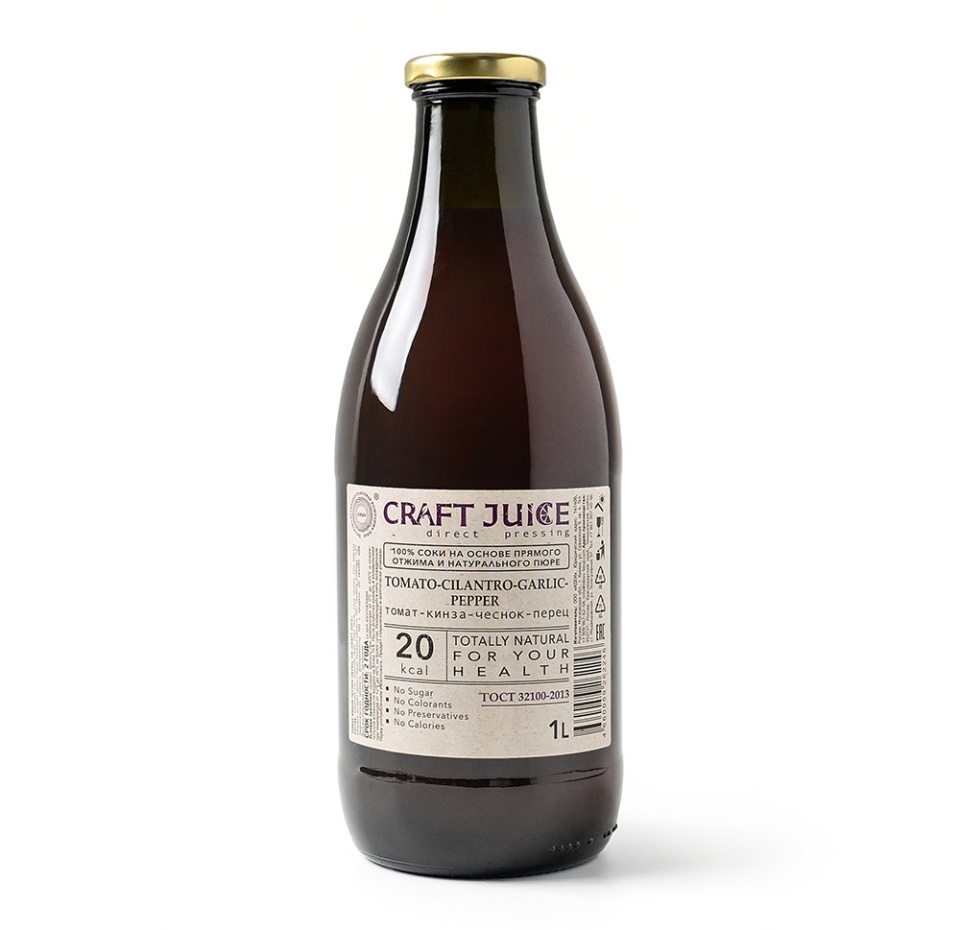 

Сок Craft juice томат-кинза-перец-чеснок с морской солью 1 л