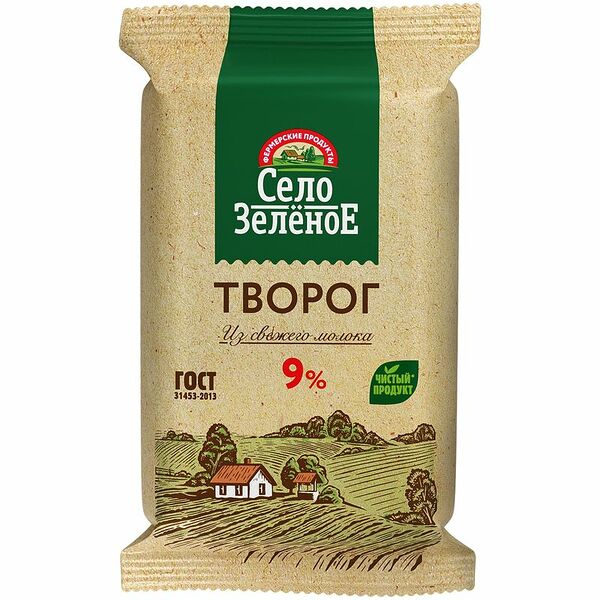 Творог Село Зеленое 9%