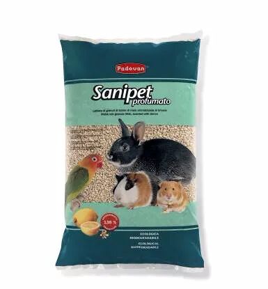 Наполнитель для клетки грызунов Sanipet Profumato кукурузные гранулы 4л