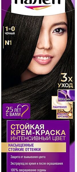 Крем-краска для волос Палетт Интенсивный цвет 1-0 N1 Черный 110мл