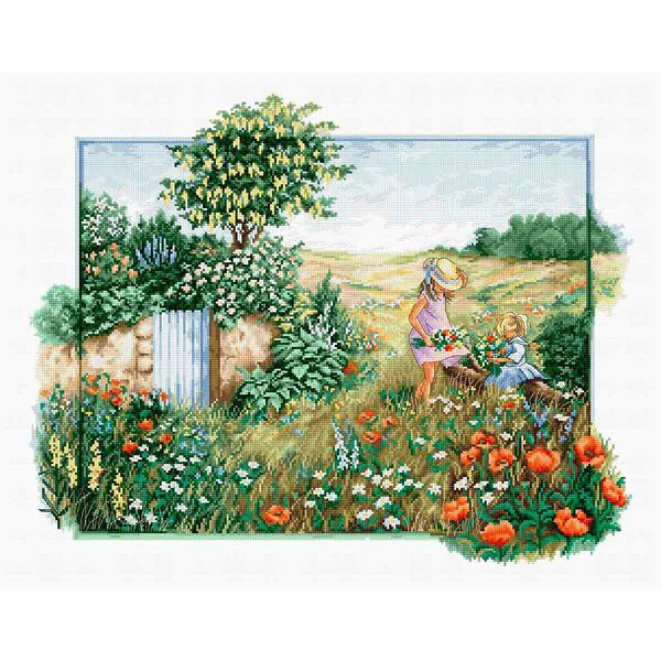 BU4013 Набор для вышивания 'Пейзаж с маками', 44,5*34,5см, Luca-S