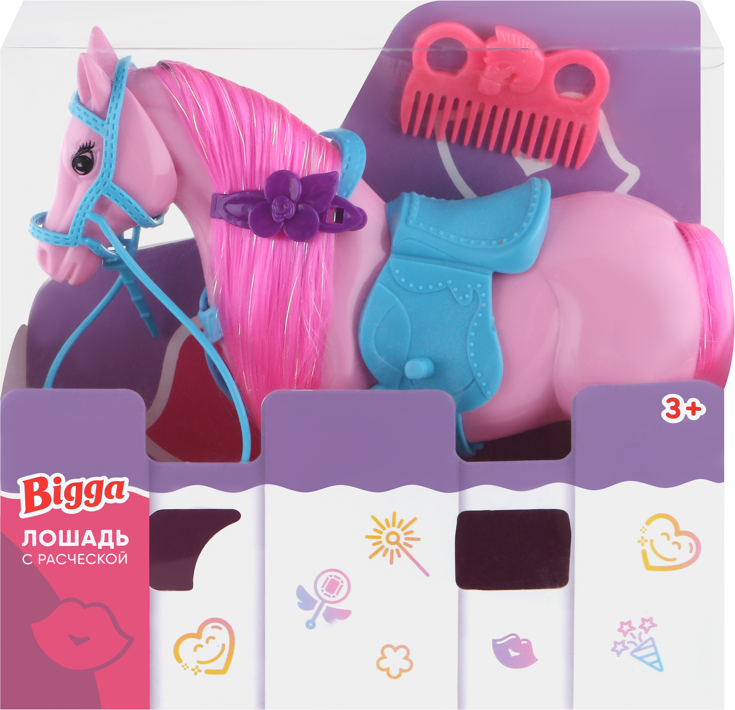 

Набор игровой BIGGA Лошадь, с расческой Арт. 2007Z215, 4шт